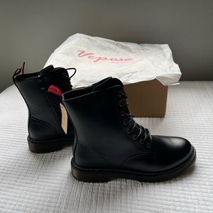 NIB Vepose Womens Fashion Ankle Boots Classic Lace Up Combat Boots 8.5